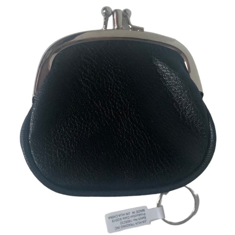 Black Coin purse two compartments + one spare compartment with zipper